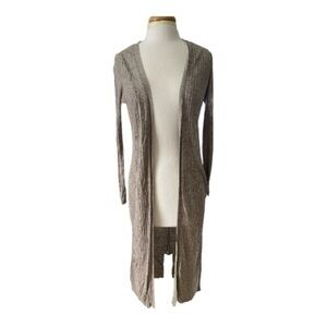 Zara Knit Heather Taupe Ribbed Cardigan - Minimalist Meets Everyday Comfort